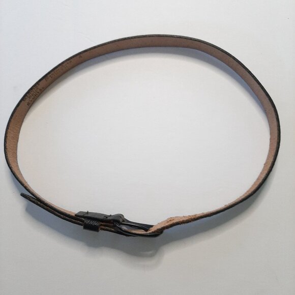 Vintage Split Leather Cowhide Thin Belt - Picture 2 of 7
